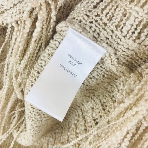 FATE Boho Distressed Knit Tiered Fringe Sweater Size Small - Picture 9 of 12